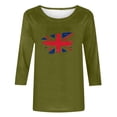 thumbnail image 2 of Blusas para Mujeres Casual 3/4 Manga Cuello Redondo Impreso Suelto, Mujer 3/4 Manga Tops Y Blusas para Diario, 2 of 4