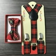 thumbnail image 2 of KIDS "RED PLAID" Matching Suspender & Bow-Tie Set Kids Toddler Baby Boys Girls, 2 of 2