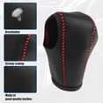 thumbnail image 4 of Black Car Faux Leather Gear Shift Knob Cover Transmission Shift Boot Lever for Honda HR-V 2016-2021 Red Stitches, 4 of 6