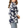 thumbnail image 4 of INSPIRE CHIC Blouse à Manches Longues Boho à Imprimé Floral pour Femme avec Nœud, Col en V, 4 of 6