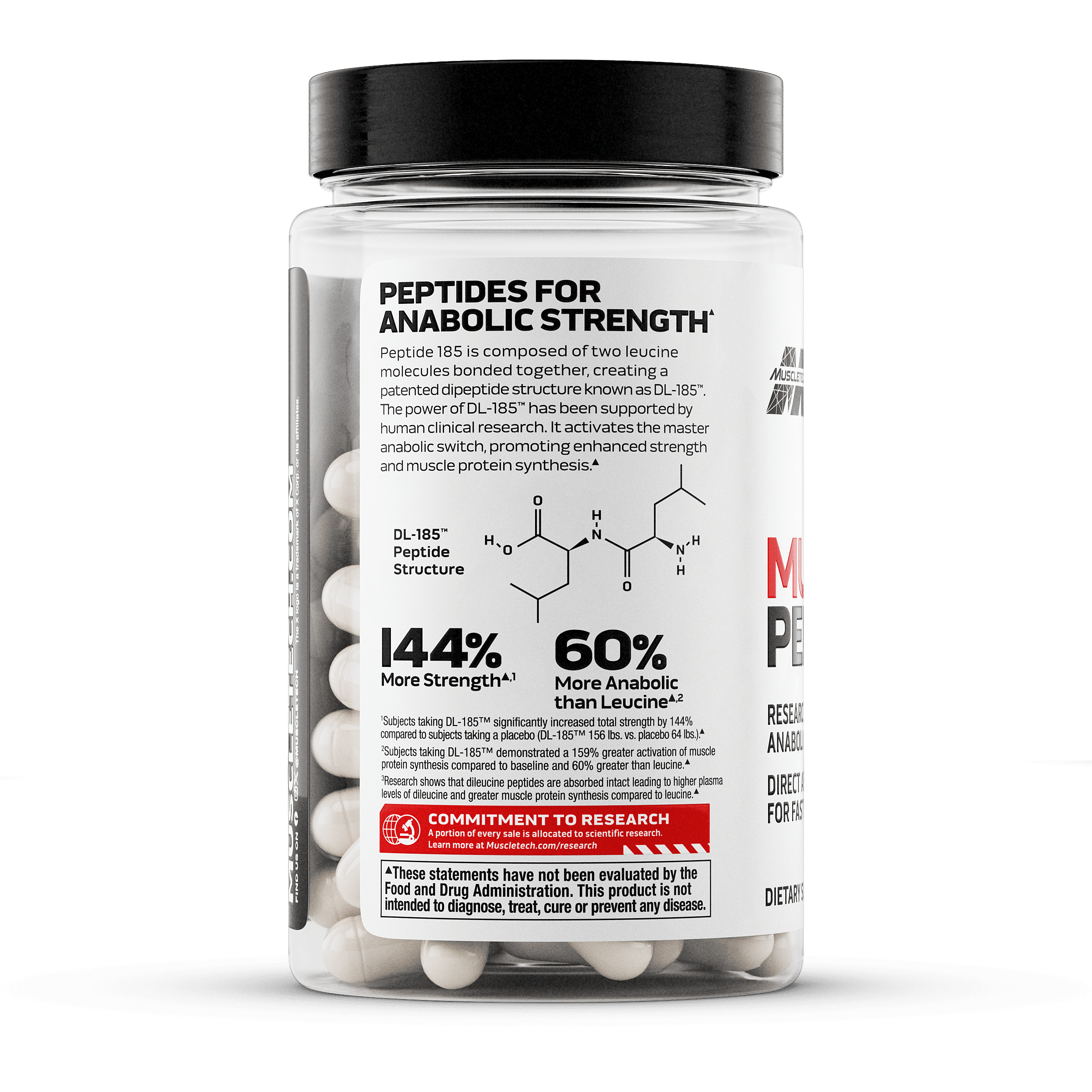 MuscleTech Muscle Peptide DL-185 Dileucine Capsules, 56 Count