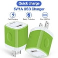 thumbnail image 5 of USB Wall Charger Block,USB Charger Adapter,AILKIN 5V/1A/5Pack Wall Charger Block Fast Charging Station Power Base Charger Block Plug Brick for iPhone Wall Charger,Green, 5 of 6