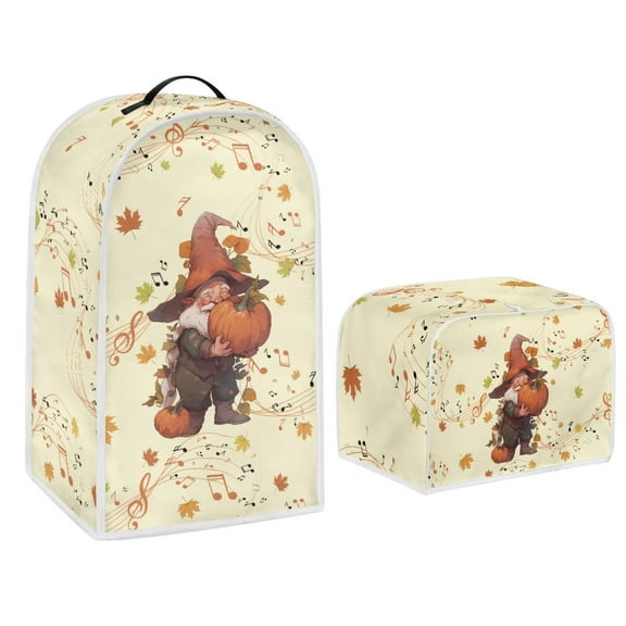 Renewold 2 Slice Toaster Cover Blender Covers for Thanksgiving Decorations Pumpkins Fall Maple Leaves Kitchen Small Appliance Cover 2 Slice Wide Slot Bread Toaster Cover and Blender Cover