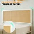 thumbnail image 4 of Rattan Bed Frame with Led Lights, Bed Frames with Natural Rattan Headboard, Silent Slats, No Box Spring Needed, Full/Queen Size, 4 of 7