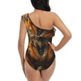 thumbnail image 5 of Honeii Jungle Meditating Lion for women's one-piece swimsuit featuring a chic one-shoulder design experience elegance and style in the water-X-Large, 5 of 6
