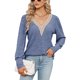 thumbnail image 5 of Top de manga larga con adornos de encaje Top básico de invierno para mujer Top informal sencillo atuendo diario, 5 of 6