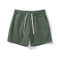 thumbnail image 4 of JLFKNG Mens Summer Shorts Simple Solid Color Soft Cotton Adjustable Waist Tie Cool Breathable Thigh Length Shorts With Pockets Suitable For Outdoor Activities, 4 of 7