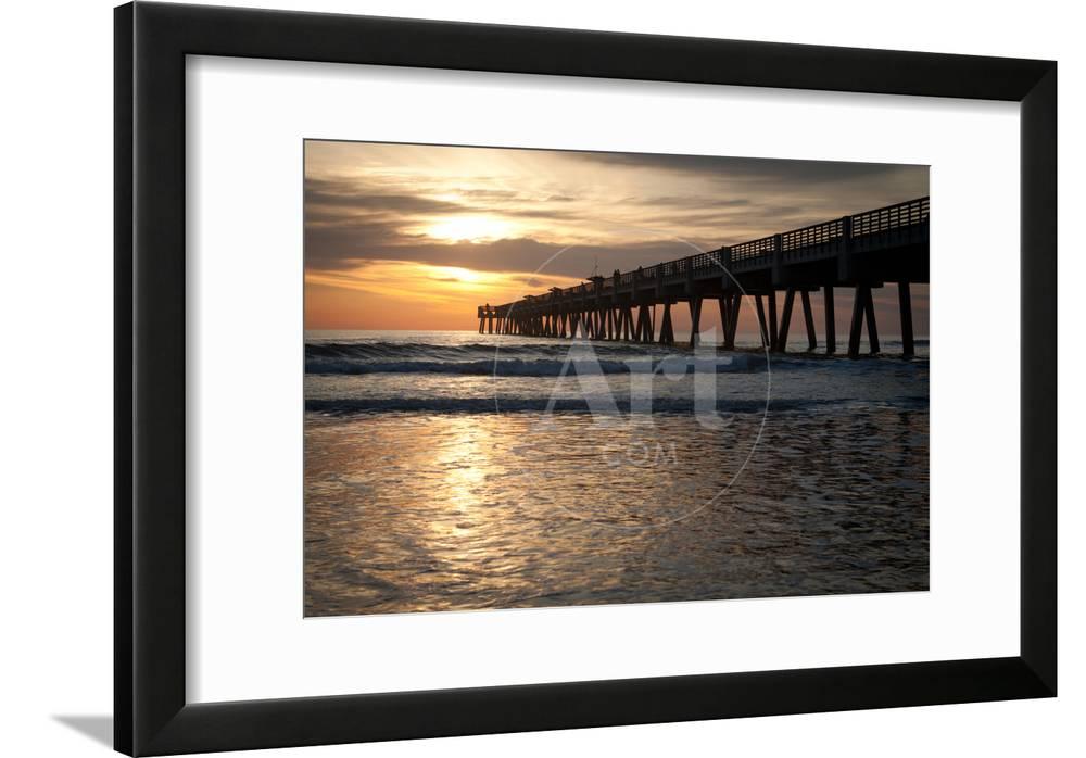 Jacksonville Beach, Florida Fishing Pier in Early Morning Framed Print