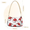 thumbnail image 3 of FORMRS Womens Shoulder Bag with Chain Strap Clutch Purse Cute Tote Handbag, Red Santa Hats Pattern, 3 of 7