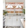 thumbnail image 4 of Orange Pumpkin Fall Swag Curtains for Living Room/Bedroom Windows, Thanksgiving Plaid Botanical Floral Kitchen Curtains and Valances Set 36 Inch Length, Light Filtering Swags Valance Curtain Panels, 4 of 5