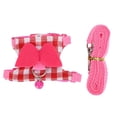 thumbnail image 3 of Dioche Pet Harness, Pet Leash, Pink Plaid Small Rabbit For Ferret Chinchilla Squirrel, 3 of 8