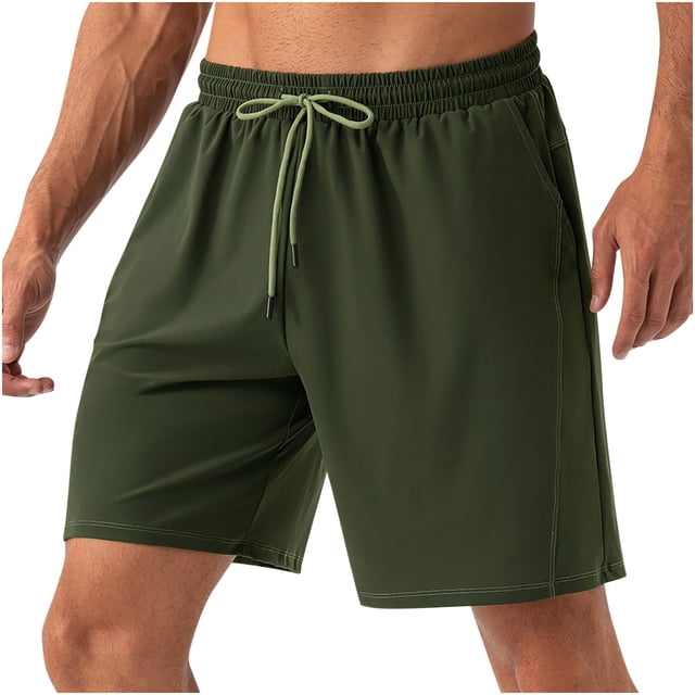 Mens Shorts, Mens Casual Solid Color Casual Drawstring Pockets Elastic Sports Shorts