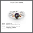 thumbnail image 5 of Gem Stone King 925 Silver and 10K Rose Gold Diamond Ring Heart Shape Green Mystic Topaz (0.96 Ct), 5 of 5
