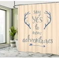 thumbnail image 4 of Ambesonne Adventure Shower Curtain, Calligraphic Words Antler, 69"Wx75"L, Champagne Dust, 4 of 4
