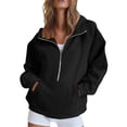 thumbnail image 2 of Women 3/4 Zip Hoodies Fall Fashion Fleece Pullover Mock Neck Sweatshirt Long Sleeve Casual Workout Winter Tops 2026 M, 2 of 7