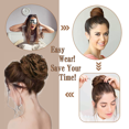 thumbnail image 5 of MORICA 1PCS Messy Bun Hair Scrunchies Curly Wavy Heat Ponytail Synthetic Chignon for Women Updo Hairpiece Natural Black, 5 of 7