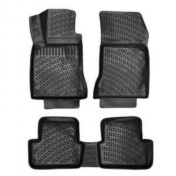 Crocliner Front and Rear All Weather Custom Fit Floor Mats for Mercedes CLA / 2014-2019