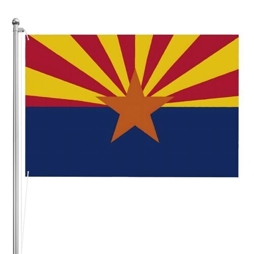 4 Ft x 6 Ft Polyester Arizona State Flag Banner, Double Sided, 2 Brass Grommets