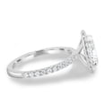 thumbnail image 3 of ESTE ORIGIN 2.00Ct Oval Cut Lab-Grown Diamond Halo Solitaire Engagement Ring – Vintage 4-Claw Setting & Pavé Band in 18K White Gold for Women, 3 of 8