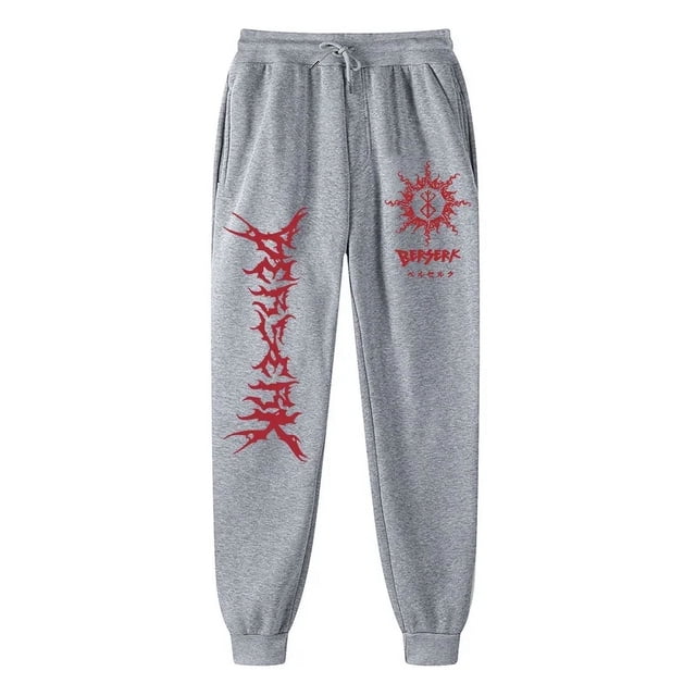Pantalones de chándal con estampado de Anime Berserk para hombres, pantalones de Joggers atléticos, pantalones de forro polar casuales con bolsillos, disfraz de Cosplay, primavera y otoño