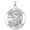 White Gold, variant on Picturesongold.Com Saint Cecilia Round Religious Medal (Singing) - - 2/3 inch Size of Dime, Sterling Silver
