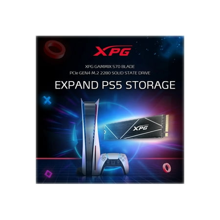 ADATA - XPG GAMMIX S70 Blade 1TB Internal SSD PCIe Gen 4 x4 with Heatsink for PS5