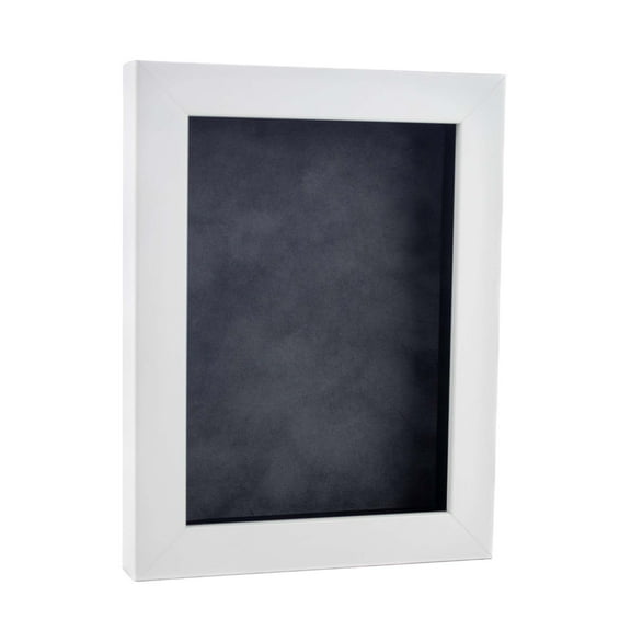 11x14 Shadow Box Frame White Wood | With a 3/4" Usable Display Depth | Includes a Dark Grey Real