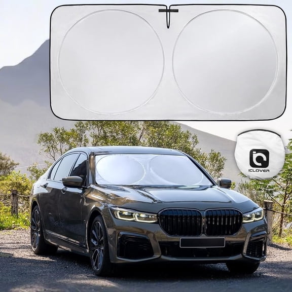 DIDADI Foldable Car Windshield Sun Shade, Universal Front Window Visor UV Block Cover Protector, Silver