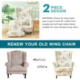 thumbnail image 4 of CHUNTIAN Wingback Chair Covers Slipcovers 2 Piece Stretch Wing Chair Covers Spandex Slipcovers Wingback Sofa Covers Armchair Covers Non-Slip Furniture Protector for Living Room Wingback Chairs, A13, 4 of 5