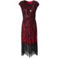 thumbnail image 2 of Vestido de lentejuelas con borlas, estilo retro de los años 20, para fiestas y banquetes, talla grande, 2 of 6