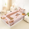 thumbnail image 4 of Erosebridal Monogrammed L Twin Sheet Sets for Kid, Capybara Lover Bedding, 3pcs, 4 of 5