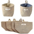 thumbnail image 2 of cestas de almacenamiento de lino y algodón, bolsa colgante para guardar cosméticos y artículos pequeños., 2 of 5