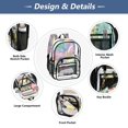 thumbnail image 5 of PVC Transparent Backpacks Clear Backpack for Travel and Outings Watercolor Rainbow Flowers, 5 of 7