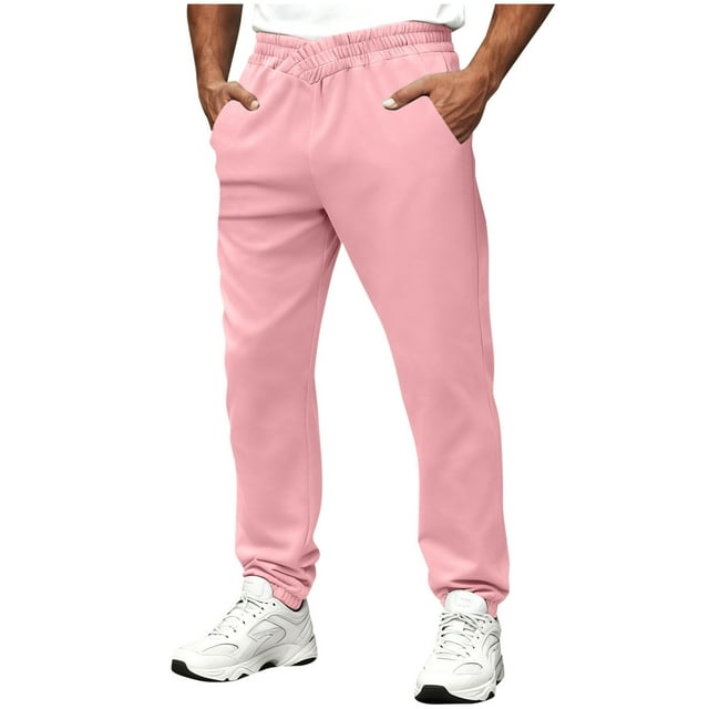 Mens Sweatpants with Pockets, Casual Sweatpants with Side Pockets and Elastic Waist
