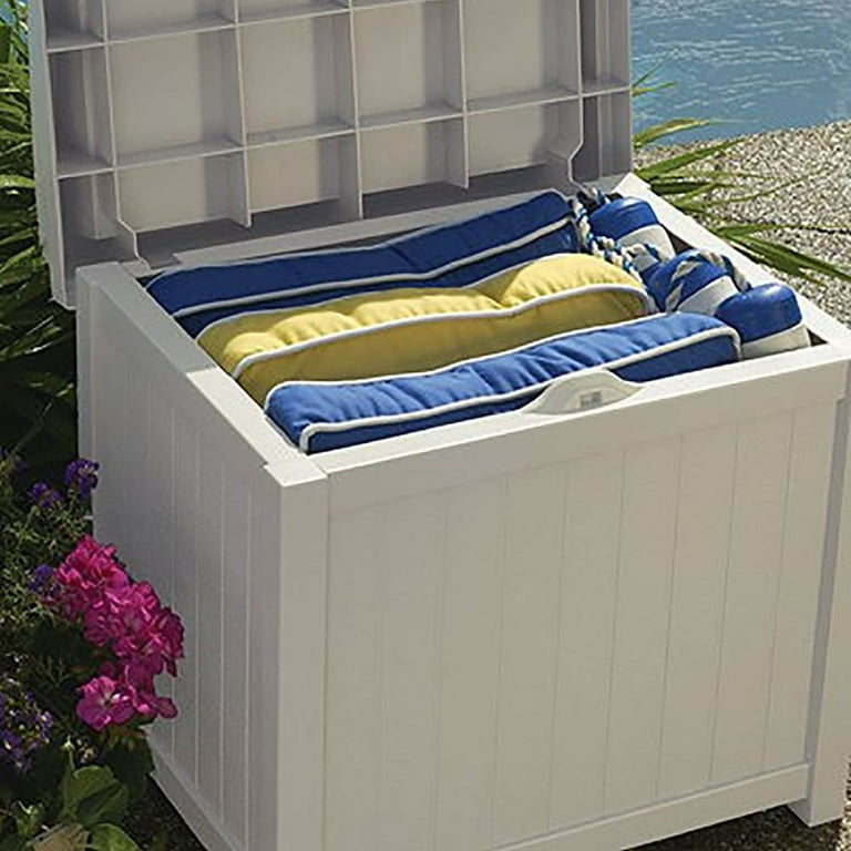 Suncast 22 Gallon Outdoor Storage Resin Patio Deck Box with Seat