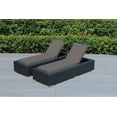 thumbnail image 2 of Ohana Depot Ohana Outdoor Patio 9 Piece Black Wicker Sofa and Chaise Lounge Set - No Assembly Sunbrella Taupe, 2 of 2