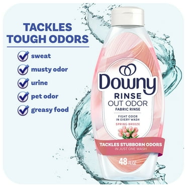 Downy Rinse Out Odor Laundry Rinse, Tackles Tough Odors, Spring Breeze Scent, 48 fl oz