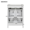 thumbnail image 3 of 24" Solid Wood Bathroom Vanity Combo with Ceramic Sink, Storage Cabinet with 2 Soft Close Doors& U-shaped Adjustable Shelf for Bathroom, 3 of 24