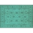 thumbnail image 1 of Ahgly Company Machine Washable Indoor Rectangle Oriental Turquoise Blue Traditional Area Rugs, 5' x 8', 1 of 4