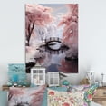 thumbnail image 2 of Designart "Peach Tree on a Frosty Winter Morning IV" Winter Landscape Metal Wall Art Prints, 2 of 5