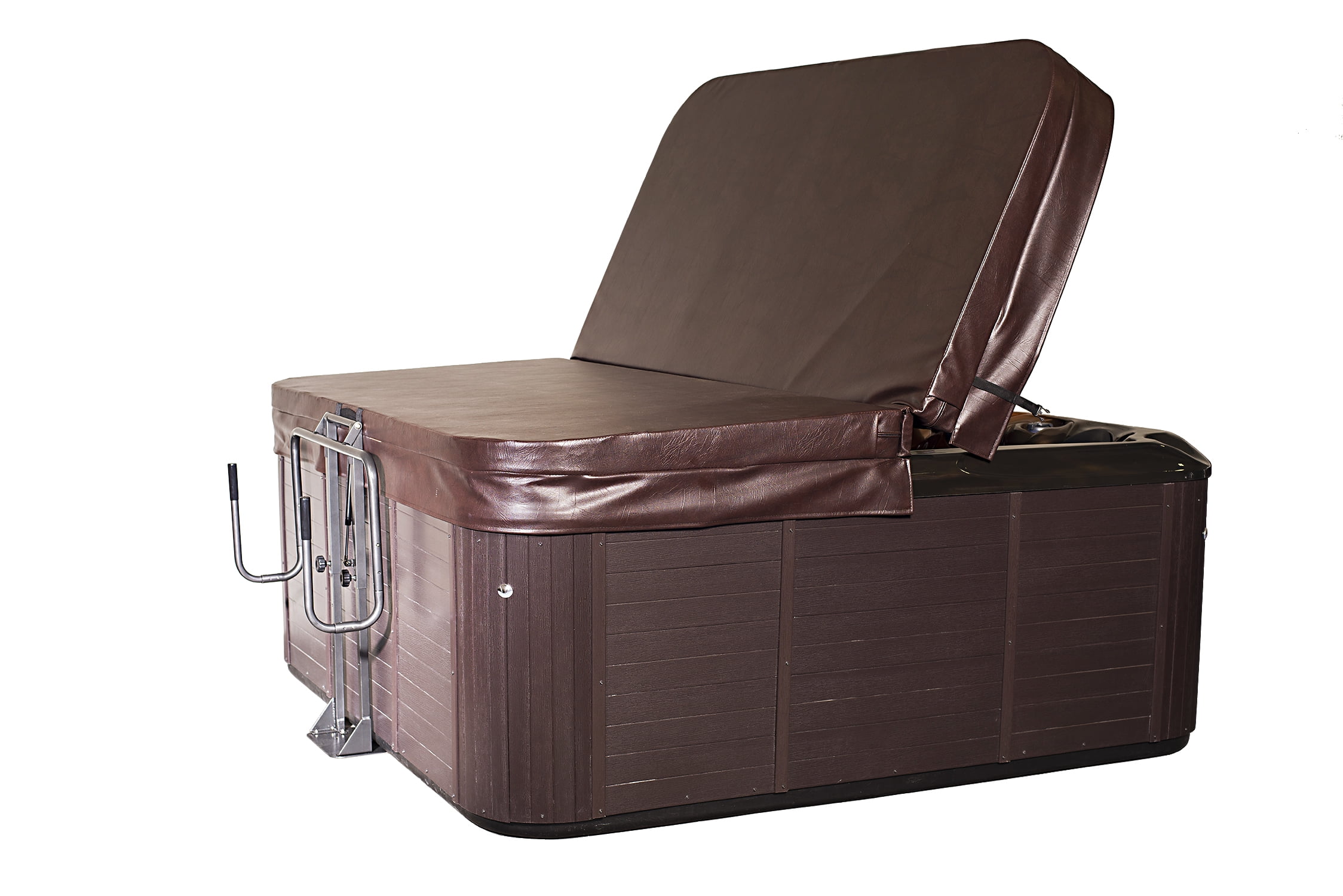 Outdoor Solutions Inc. Cover Captain® Hot Tub Lifter, Heavy-Duty Spa Cover Lift with Hydraulic Assist, Fits Swim Spas & Hot Tubs 6' - 8' Wide, Adjustable Height 26" - 39", Under-Mount Cover Lifter