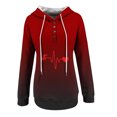 thumbnail image 4 of Jinhomg Womens Quarter Button Sweatshirt 2025 Trendy Heart Graphic Hoodies Fall Lightweight Comfy Long Sleeve Pullovers with Kangaroo Pocket Winter Saving Red L, 4 of 5