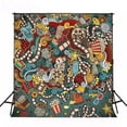 thumbnail image 2 of BSDHOME Polyester Cartoon Graffiti Fotostudio Cartoon Props Photography Backgrounds Pastel Backdrop Photo Call for Studio Photos 5x7ft, 2 of 4
