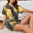 thumbnail image 4 of Fotbe Sunshine Jungle Dinosaur Print Pajama Set for Women 2 Piece Loungewear Short Sleeve Tops and Shorts Set Soft Sleepwear-Medium, 4 of 7