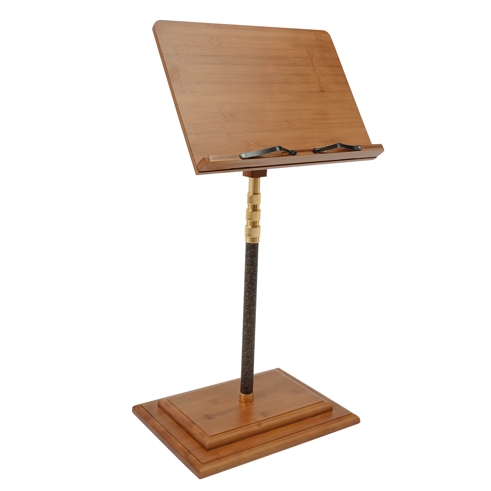 TFCFL Height Adjustable Bamboo Music Stand Free Standing Bamboo Conductor Music Stand W/ Wide Wooden