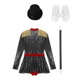 thumbnail image 6 of Linjinx Women Sequin Lion Tamer Outfit Fringed Bodysuit And Accessories Set Black S, 6 of 7