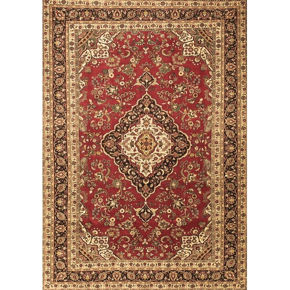 Ahgly Company Indoor Rectangle Medallion Brown Traditional Area Rugs, 5' x 8'