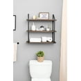 thumbnail image 2 of Mkono 3 Tier Floating Wall Shelves 23.5 Inch, Rustic Wood Hanging Book Shelf Bathroom Mounted Shelving Storage Display Shelves, 2 of 6