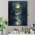 thumbnail image 4 of Qisvanset 12x16 Inch Framed Canvas Wall Art Moonlit Forest Stream Tranquil Relaxing Nature Home Decor, 4 of 8