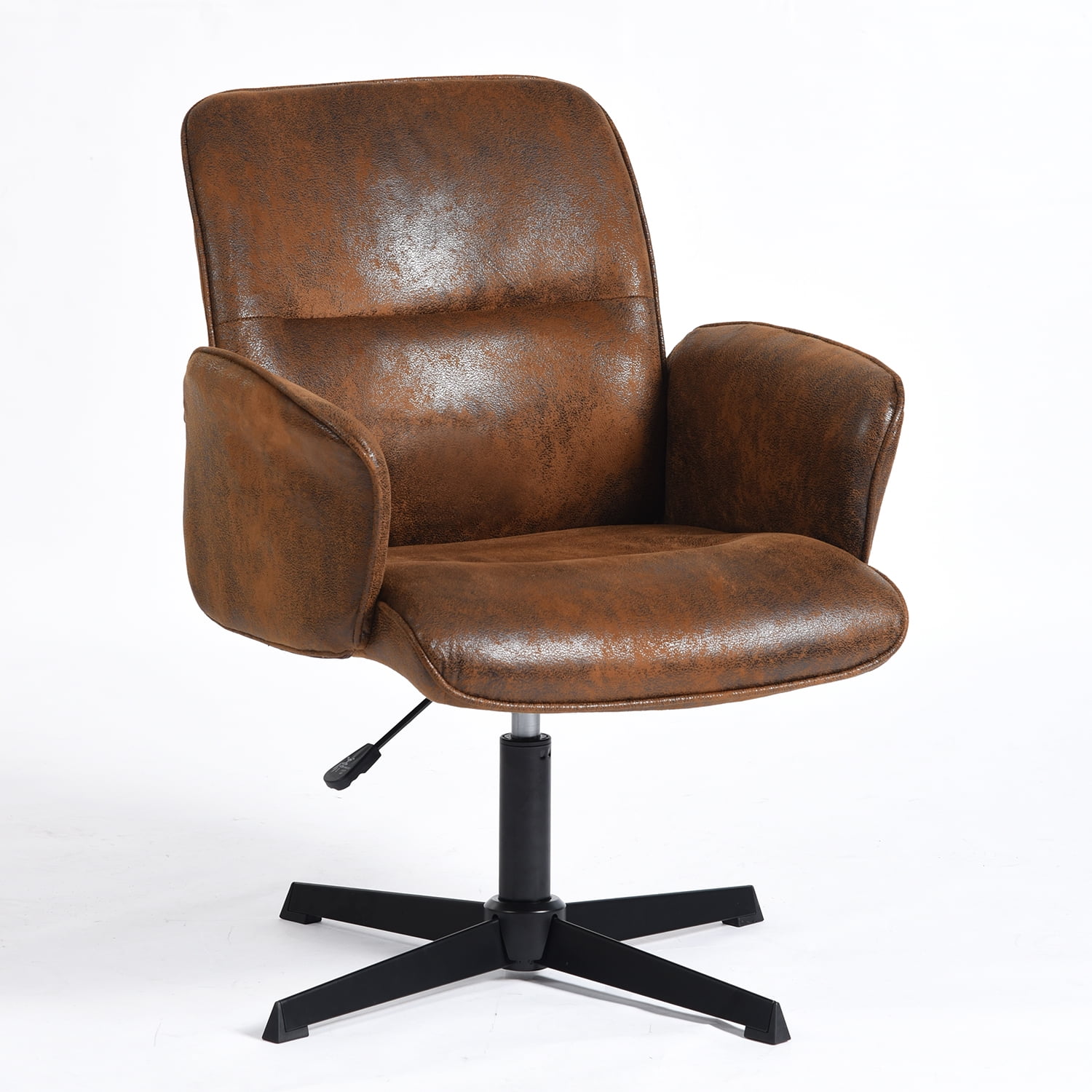 Homy Casa Office Desk Chair, Swivel Height Adjustable Criss-cross Computer Chairs Armchair Brown